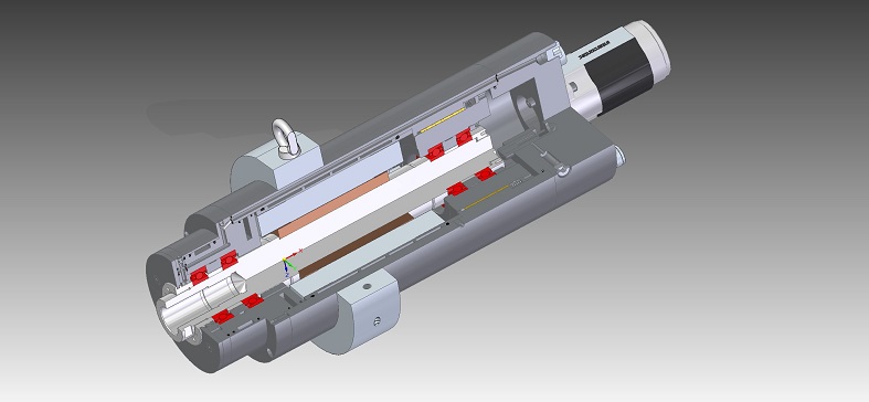 Spaccato in 3D di un elettromandrino per rettifica